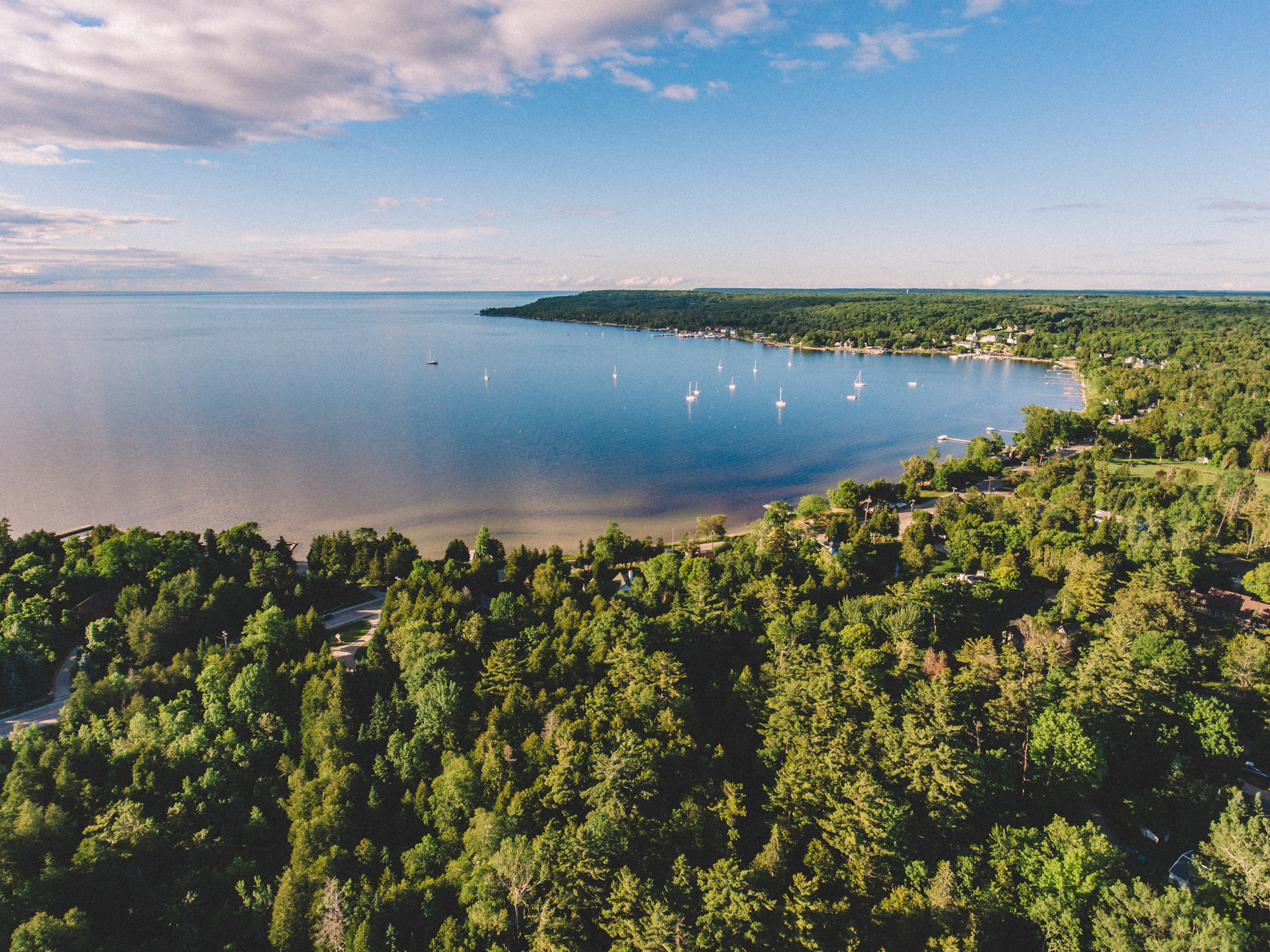 Aerial Drone Photo of Ephraim Door County Wisconsin